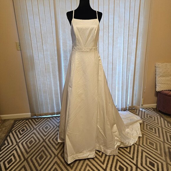 Pallas Ethena White Wedding Dress 14 - Picture 1 of 9